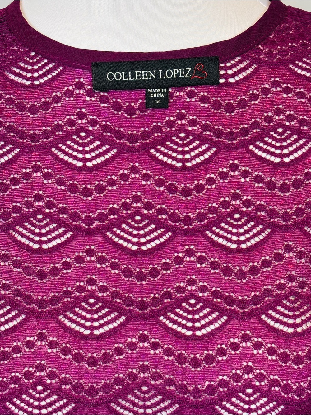 Colleen Lopez Purple Lace Bolero Shrug Cardigan Medium HSN Open Front - Picture 5 of 7